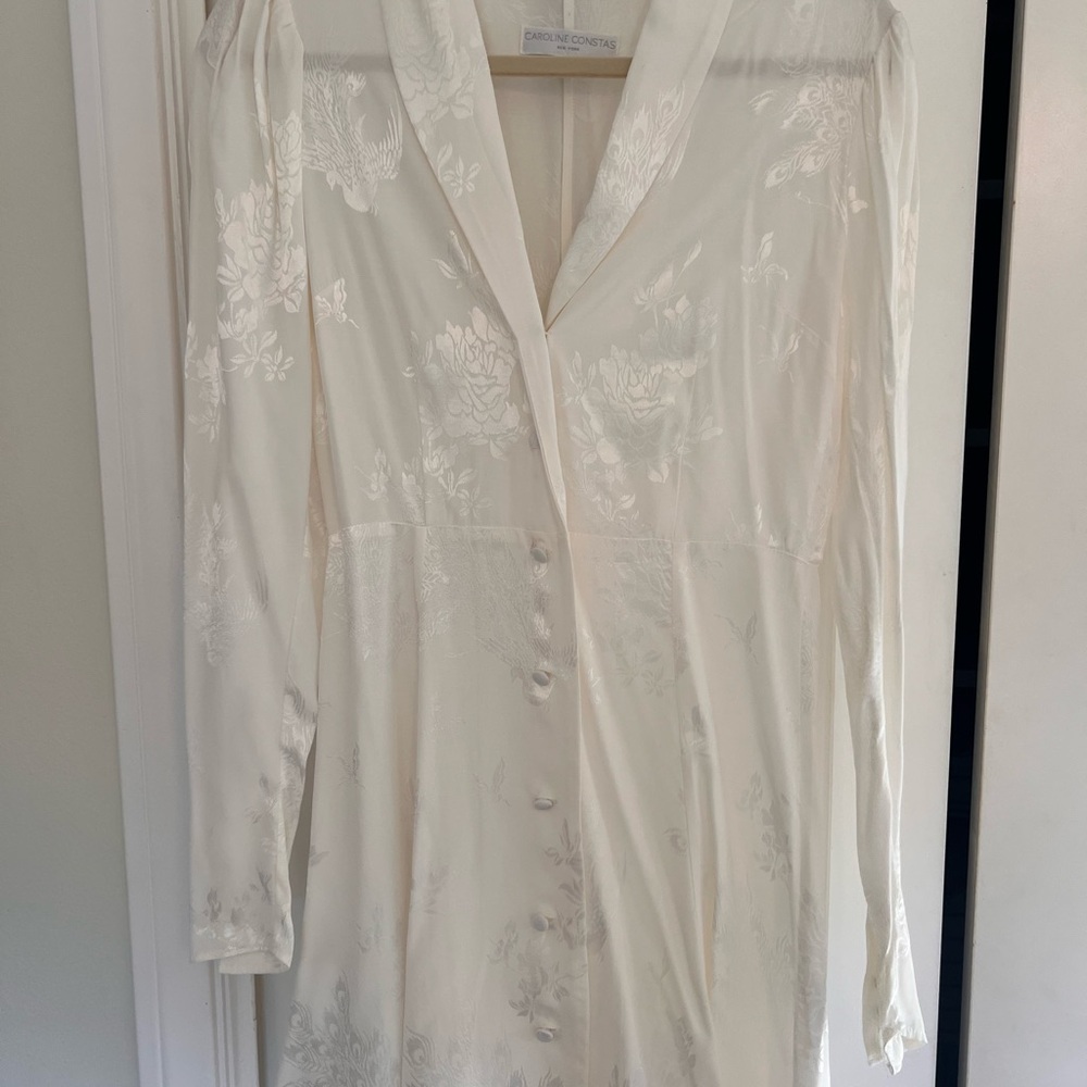 Caroline Constas Cream Floral Blazer